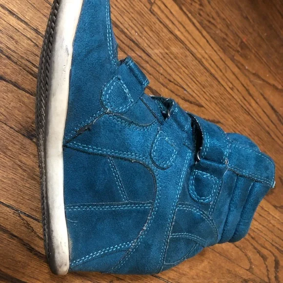 Teal Wedge Sneakers - Picture 7 of 8